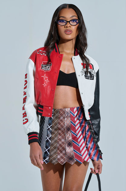CHAMPIONS LEAGUE FAUX LEATHER BOMBER